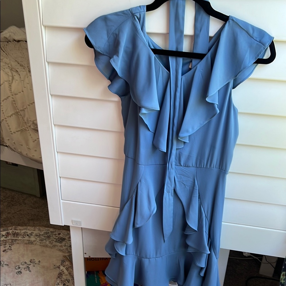 GB Girls Blue Ruffled Halter Sundress